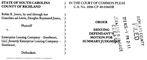 Car Rental Summons